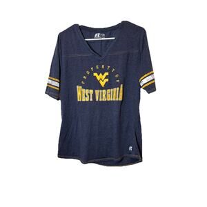West Virginia Mountaineers Women’s Shirt Size 2X NCAA Team Apparel Blue Gold